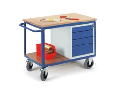 kastwagen,draagverm. 600kg,2etage(s),laadvl. LxB 1150x700mm,houtplaat