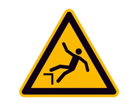 waarschuwingsbord,v. binnen/buiten,Waarschuwing voor valgevaar