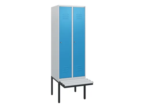 locker met bank,HxBxD 1950x600x815mm,2vak,vak B 300mm,cil.-slot