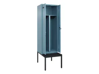 PBM-locker met bank,HxBxD 2120x600x815mm,2vak,vak B 300mm,draaigrendel - 1