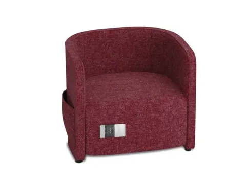 fauteuil,1-zits,stof rood,HxBxD 760x860x760mm,stekkerdoos,2xUSB
