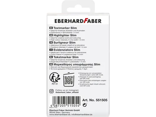 Markeerstift Eberhard Faber natural 6st. vierkant in etui