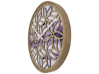 Wandklok Nextime dia 40cm Paars Hout Yogi - 4