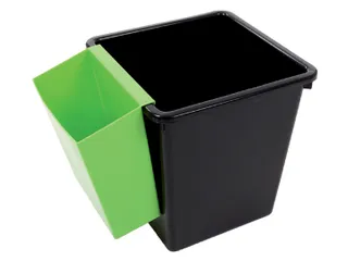 Papierbak Kunststof Vierkant Taps 31cm hoog 21 liter Zwart - 4