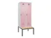 locker met bank,voor scheiding van kleding,HxBxD 2120x800x815mm,2vak
