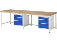 werkbank,HxBxD 840-1040x3000x900mm,beukblad,draagverm. 1250kg