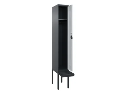 locker met bank,HxBxD 2120x300x815mm,1vak,vak B 300mm,draaigrendel