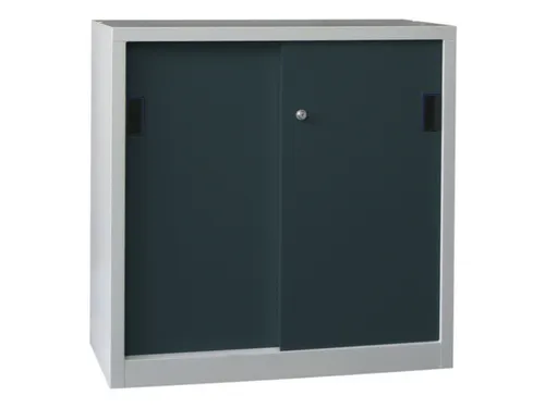 schuifdeurkast,HxBxD 1000x1000x600mm,RAL7035,front RAL7016