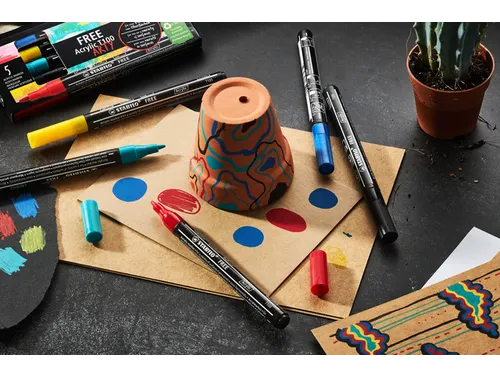 Acrylmarker STABILO Free Acrylic T100 zwart 1-2mm