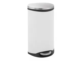 Pedaalemmer Shell Bin 30 Liter Wit mat RVS - 1