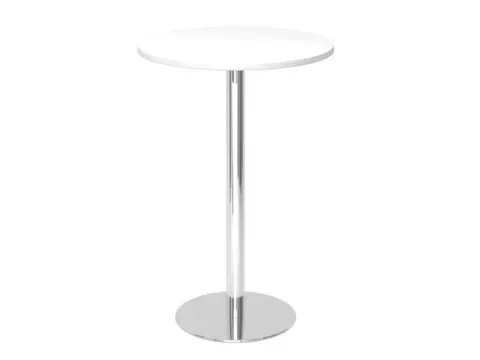 statafel,HxØ 1116x800mm,rond,schotelvoet chroom,ronde buis,blad wit