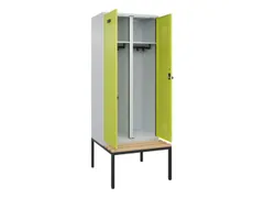 locker met bank,voor scheiding van kleding,HxBxD 2120x800x815mm,2vak