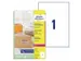 Etiquettes laser Avery 210x297mm transparent 25 feuilles