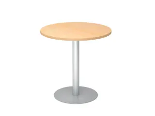vergadertafel,HxØ 745x800mm,rond,schotelvoet zilverkleurig,ronde buis - 1