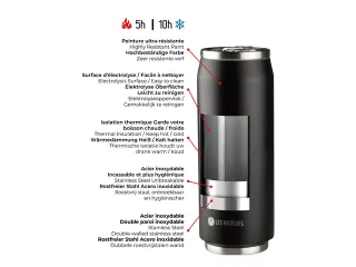 Thermosbeker Les Artistes Paris blik 500ml Rood Met Rietje - 7