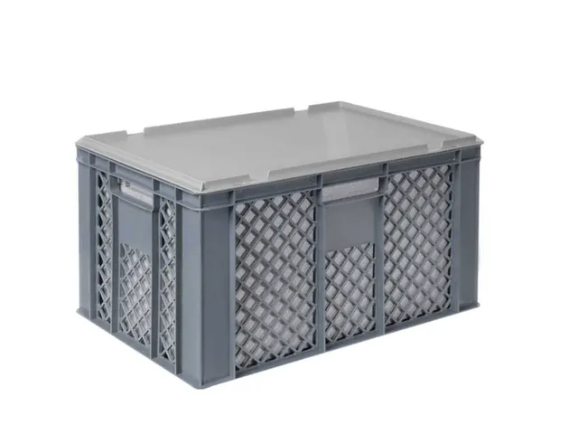Euronorm-stapelbak,m. isoleerbox,HxLxB 320x600x400mm,63/35l,HDPE,grijs