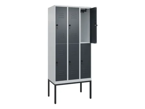 dubbeldekse locker,HxBxD 2120x900x500mm,3x2vak.,vak B 300mm