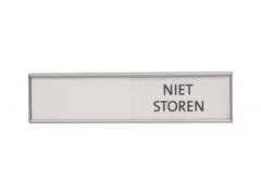 Design Schuifbord Aluminium klein Niet Storen Wit 100x25mm