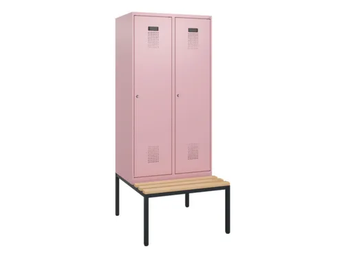 locker met bank,HxBxD 1950x800x815mm,2vak,vak B 400mm,cilinderslot