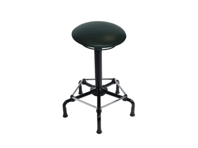 Draaikruk 560-690mm Zwart Kunstleer Gasveer Zwart Voetkruis Glijders