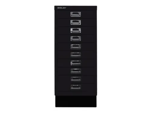 kantoor-ladekast HxBxD 670x279x380mm 10 laden romp + front zwart staal
