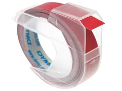 Labeltape Dymo rol 9mmx3M glossy vinyl prof rood 520102