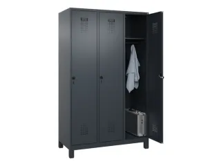 locker,HxBxD 1950x1200x500mm,3vak,vak B 400mm,draaigrendel,voeten - 1