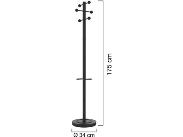 kapstok Access, hoogte 175 cm, 6 kledinghaken