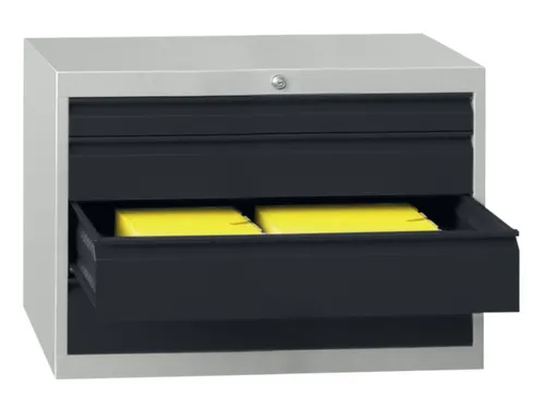 ladekast HxBxD 600x1023x600mm 4laden slot RAL7035 front RAL7016