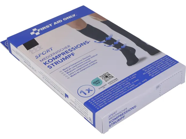 Sportsteunkous First Aid Only kniehoog gesloten zwart maat M