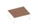 benchtafel,HxBxD 730x1800x1600mm,blad canaletto-hout,sledeframe wit