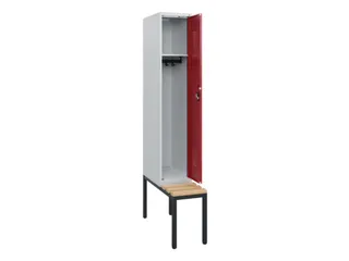 locker met bank,HxBxD 1950x300x815mm,1vak,vak B 300mm,cilinderslot - 1