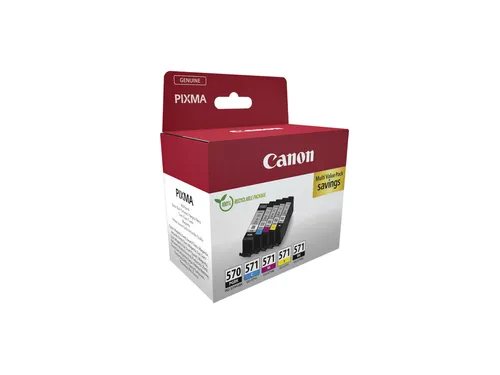Canon PGI-570 & CLI-571 Inktcartridges 5-Pack (2x Zwart + Kleur)