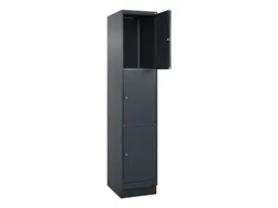 lockerkast,HxBxD 1950x400x500mm,1x3vakken,vak B 400mm,cil.-slot,sokkel