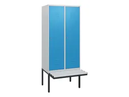 locker met bank,HxBxD 1950x800x815mm,2vak,vak B 400mm,cil.-slot