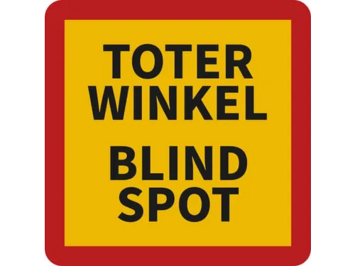 aanwijzingsbord,Dode hoek Blind spot,PVC,geel/rood/zwart