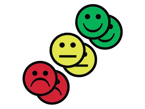 Magneet smiley 50mm emotie neutraal geel 5 stuks