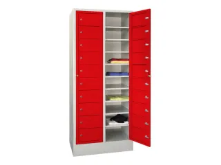 Wasgoedkast 1850x770x500 2x10 Vakken Sokkel Ral7035 Front Ral3000 - 1