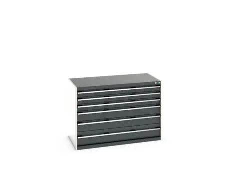 ladekast HxBxD 900x1300x750mm 6laden romp RAL7035 front RAL7016
