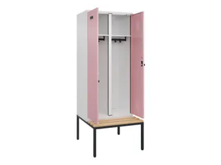locker met bank,voor scheiding van kleding,HxBxD 2120x800x815mm,2vak - 1