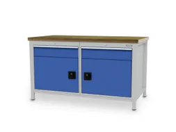 werkbank,HxBxD 860x1500x750mm,onderstel RAL9005,fronten RAL3003