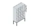 dubbeldekse locker,HxBxD 2120x1200x500mm,4x2vak.,vak B 300mm,cil.-slot