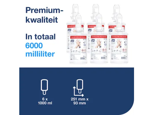 Alcohol gel Tork 424103 S4 voor handdesinfectie ongeparfumeerd 1000ml