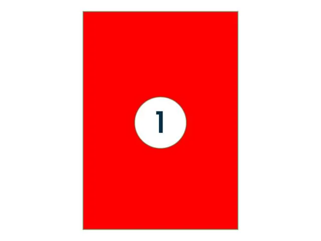 Gekleurde Etiketten 210x297mm A4 Fluor Rood 42324