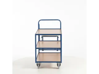 Orderverzamelwagen 990x590mm Totale H 1135mm 3 Etages Hout Ral5010 - 5
