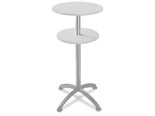 Statafel Stalen 4-Poots H 112cm Lichtgrijs Onderstel Alu Zilver - 1