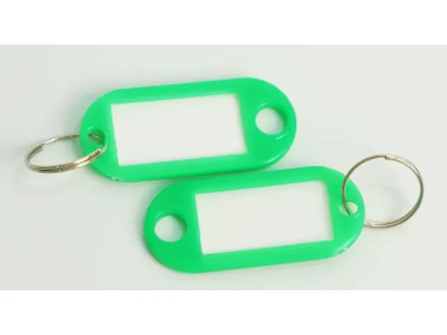 Porte-clés, ft 23 x 45 mm, couleurs assorties, paquet de 25 pièces