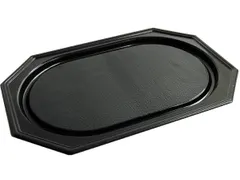 Cateringschaal Gerecycleerd PET 45x30 cm 8 Hoek Zwart Pak 10 Stuks