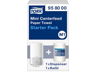 Tork 958000 Startpakket M1 Mini Centerfeed dispenser + refill - 1