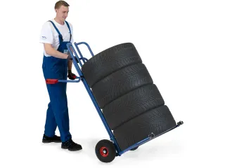 Banden steekwagen 2035A met aanlooprollen 200kg RAL5007 - 2